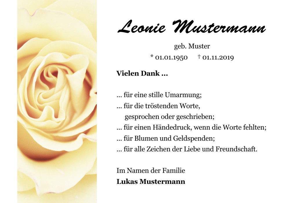 Danksagungskarten Trauer Blume