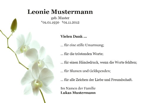 Danksagungskarten Trauer Blume