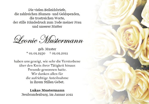 Danksagungskarten Trauer Blume