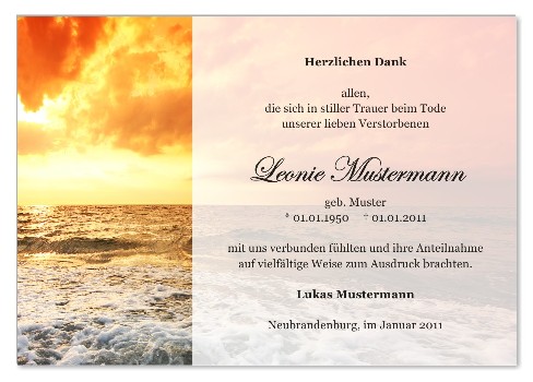 Danksagungskarten Trauer Favoriten