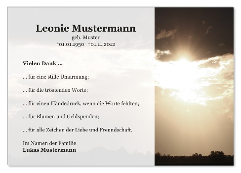 Danksagungskarten Trauer Favoriten