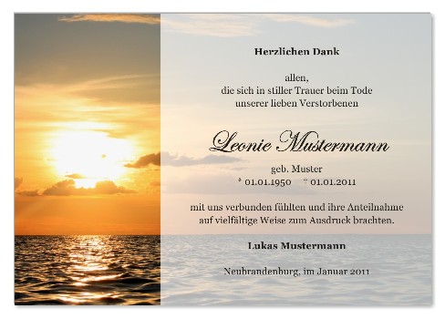 Danksagungskarten Trauer Favoriten