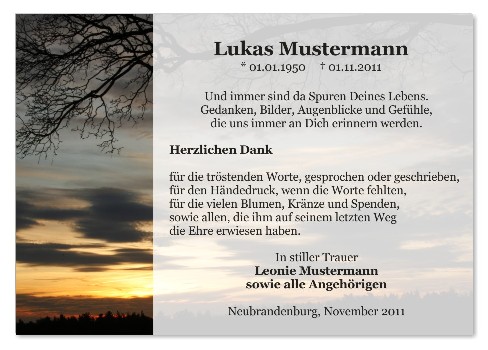 Danksagungskarten Trauer Favoriten