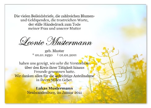 Danksagungskarten Trauer Favoriten