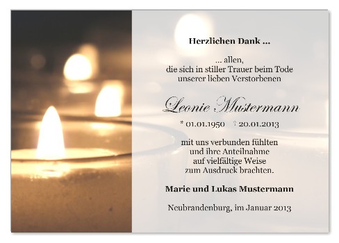 Danksagungskarten Trauer Favoriten