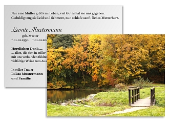 Danksagungskarten Trauer Herbst