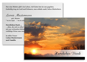 Danksagungskarten Trauer Himmel