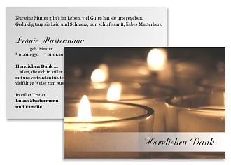 Danksagungskarten Trauer Kerze