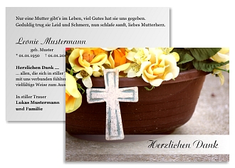 Danksagungskarten Trauer Kreuz