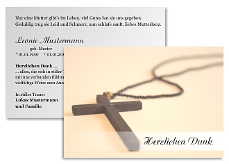 Danksagungskarten Trauer Kreuz