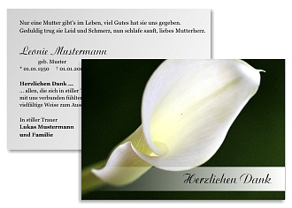 Danksagungskarten Trauer Lilie
