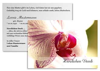 Danksagungskarten Trauer Orchidee