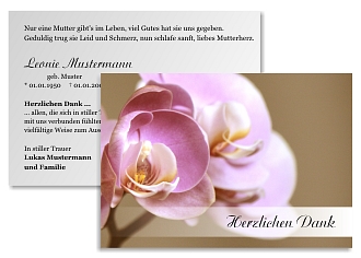 Danksagungskarten Trauer Orchidee
