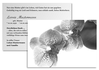 Danksagungskarten Trauer Orchidee