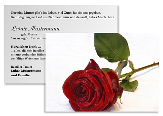 Danksagungskarten Trauer Rose