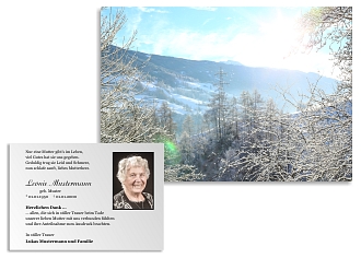 Danksagungskarten Trauer Winter