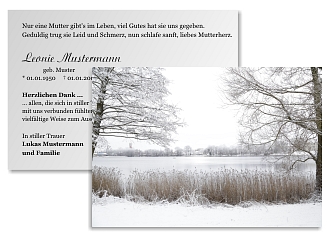 Danksagungskarten Trauer Winter