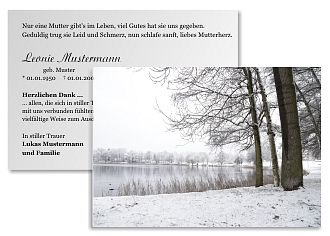 Danksagungskarten Trauer Winter
