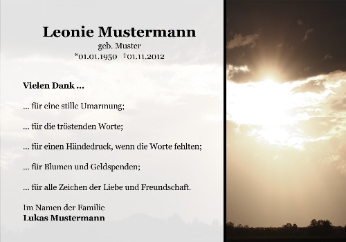 Danksagungskarten Trauer Sommer