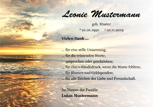 Danksagungskarten Trauer Sommer