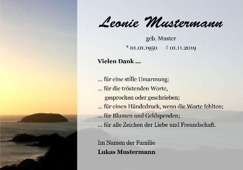 Danksagungskarten Trauer Sommer