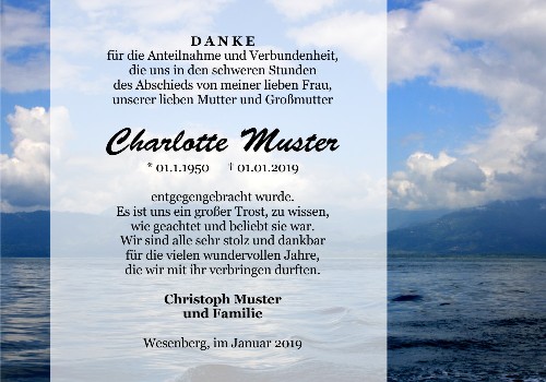 Danksagungskarten Trauer Sommer