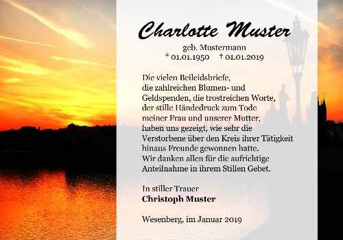Danksagungskarten Trauer Sommer