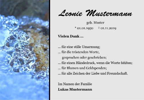 Danksagungskarten Trauer Winter