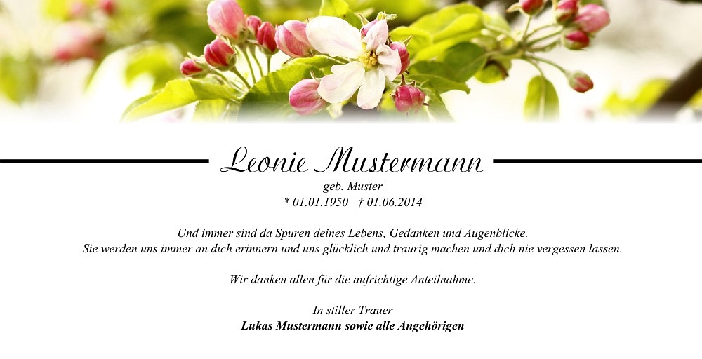 Danksagungskarten Trauer Blume