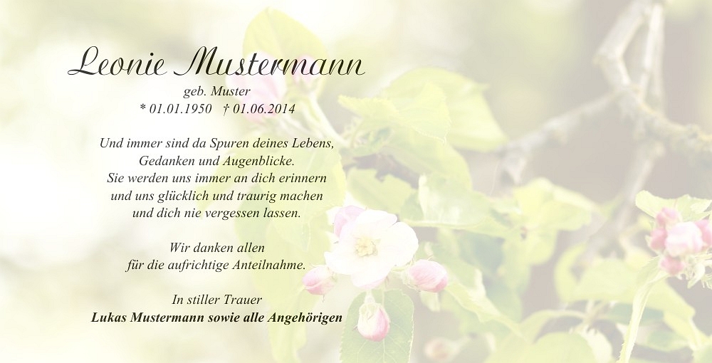 Danksagungskarten Trauer Blume
