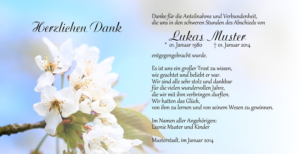 Danksagungskarten Trauer Blume