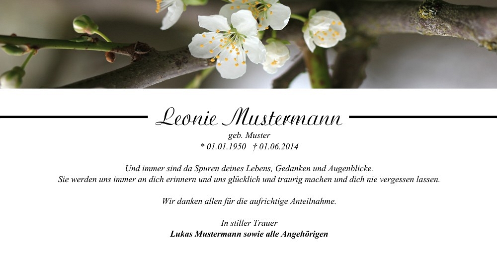 Danksagungskarten Trauer Blume