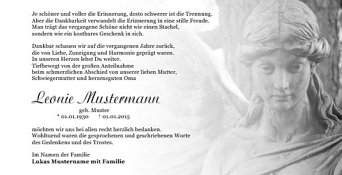 Danksagungskarten Trauer Engel