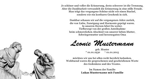 Danksagungskarten Trauer Engel