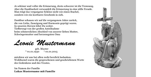 Danksagungskarten Trauer Engel