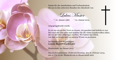 Danksagungskarten Trauer Orchidee