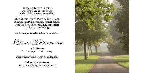 Danksagungskarten Trauer Sommer