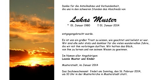 Danksagungskarten Trauer Sommer