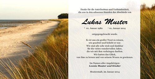 Danksagungskarten Trauer Sommer